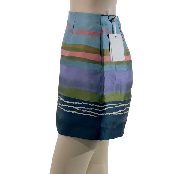 TED BAKER Womens Laken Striped Jacquard Mini Skirt Ted Size 1 US Size 4 - Picture 3 of 16